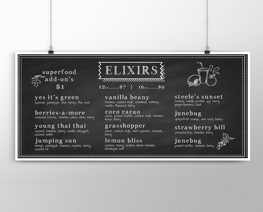 Cafe Elixir Menu Poster