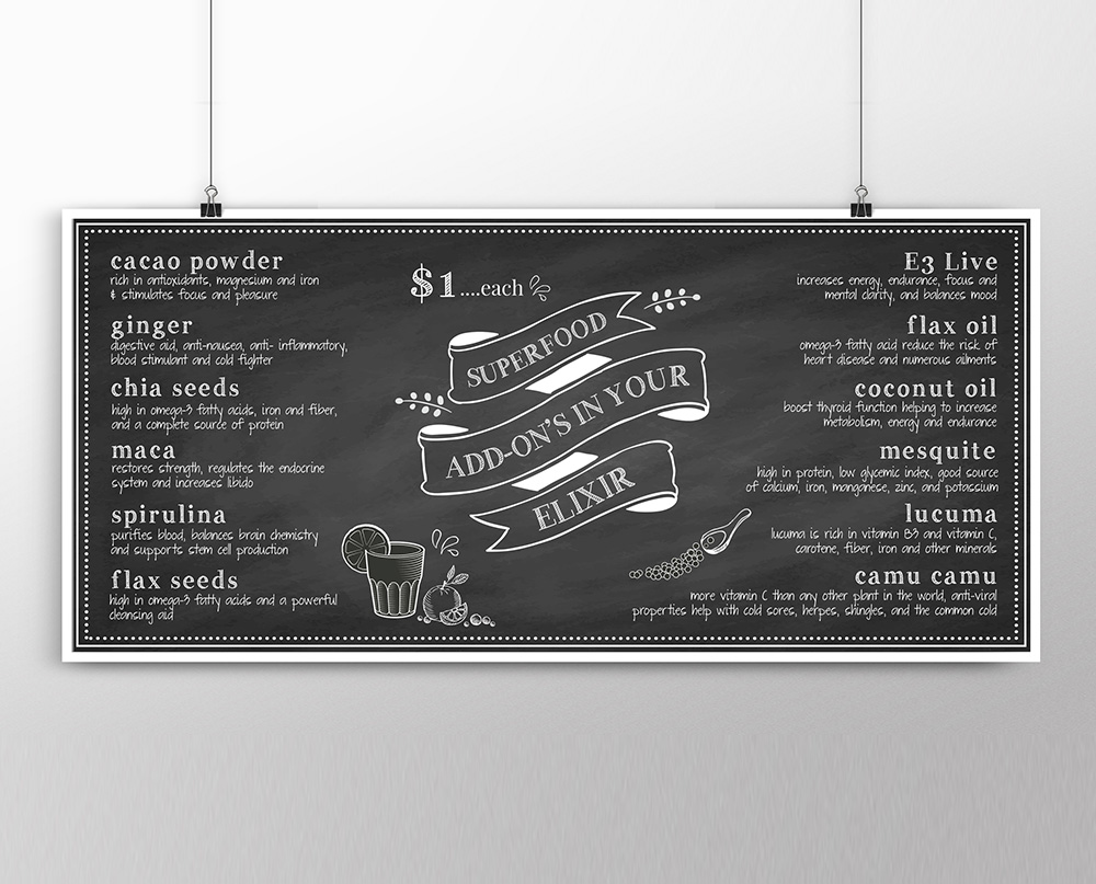 Cafe SuperFood Add-on Menu Poster