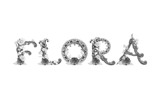 Flora Typographic Illustration