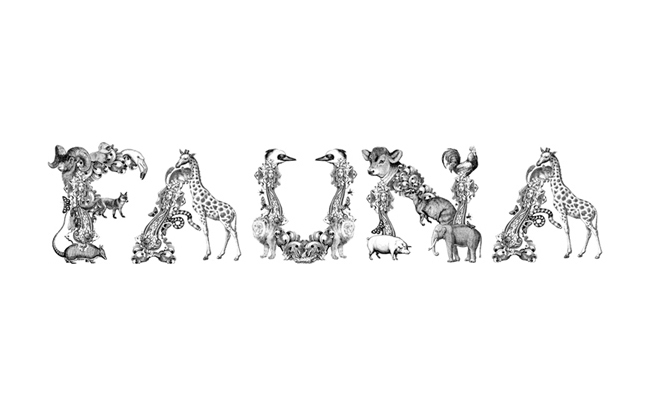 Fauna Typographic Illustration