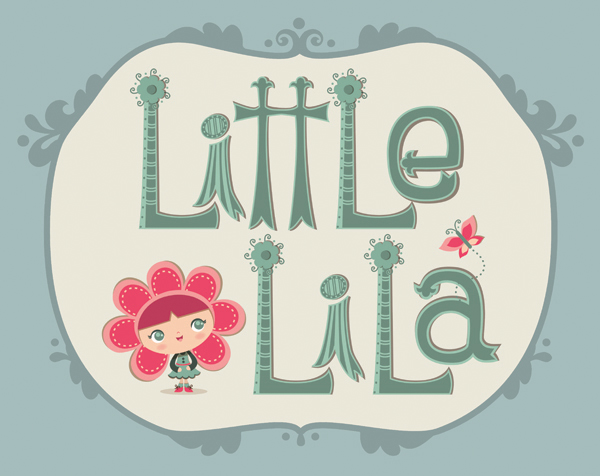Little Lila Typographic Illustration