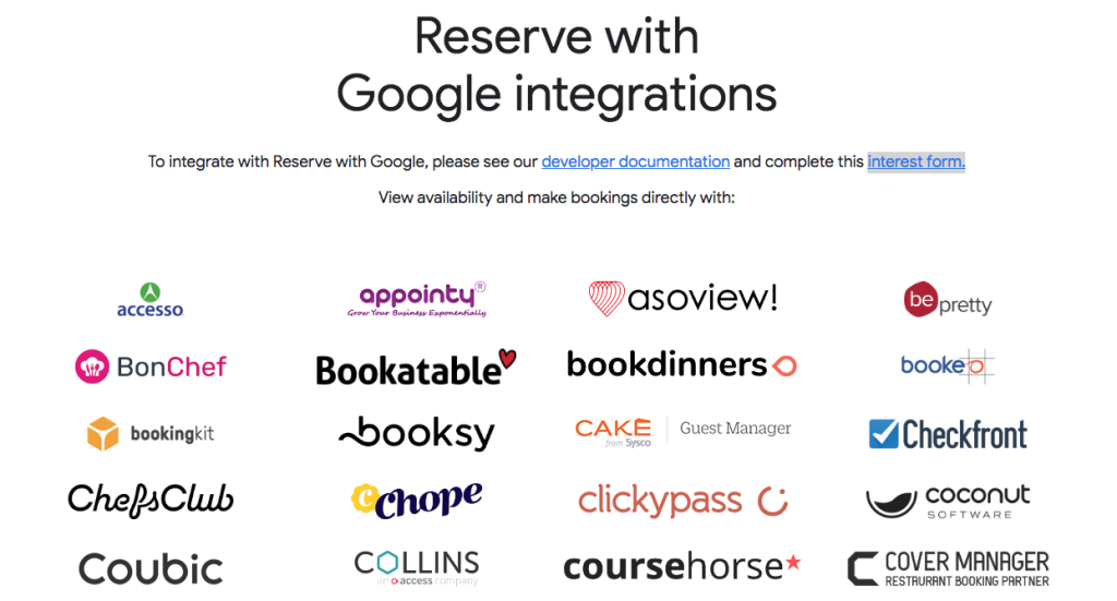 reserve with google