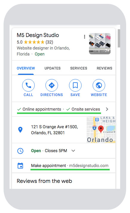 google appointment url