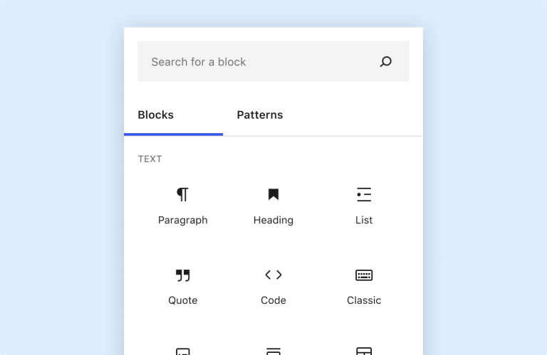 wordpress widget blocks