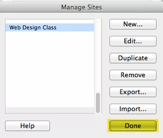 dreamweaver click done