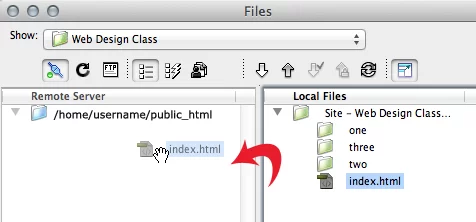 dreamweaver drop file
