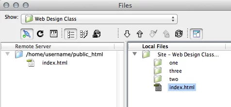 dreamweaver index file