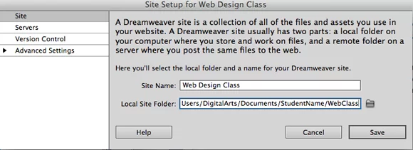 orlando dreamweaver local root folder