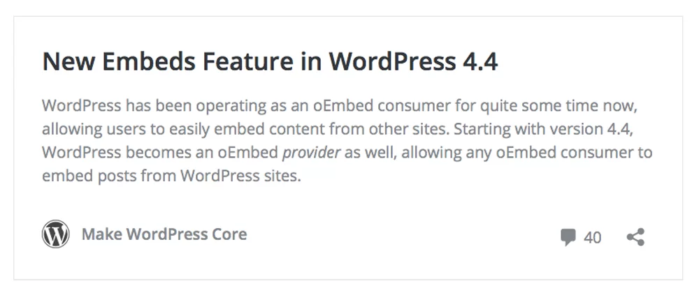 wordpress embed