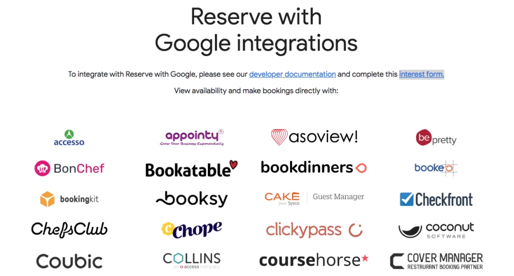 reserve with google