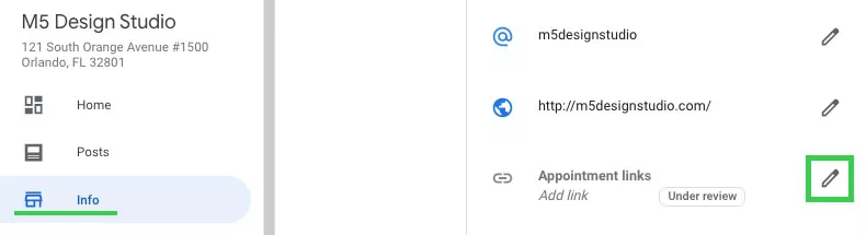 google appointment url